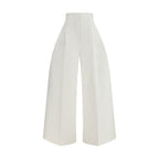 White Cotton Cropped Pants