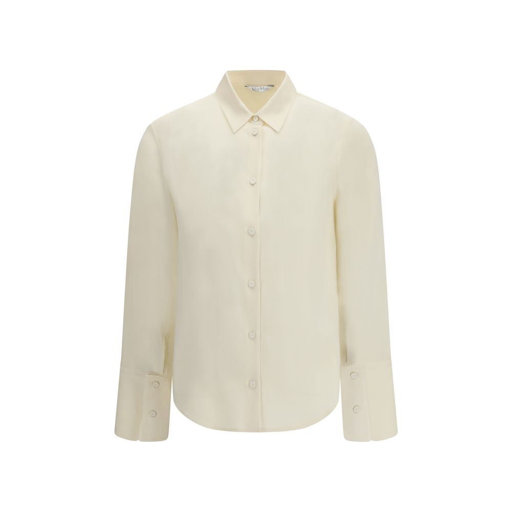 Beige Silk Dress Shirt