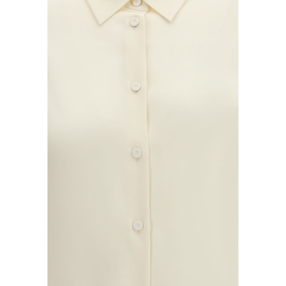 Beige Silk Dress Shirt