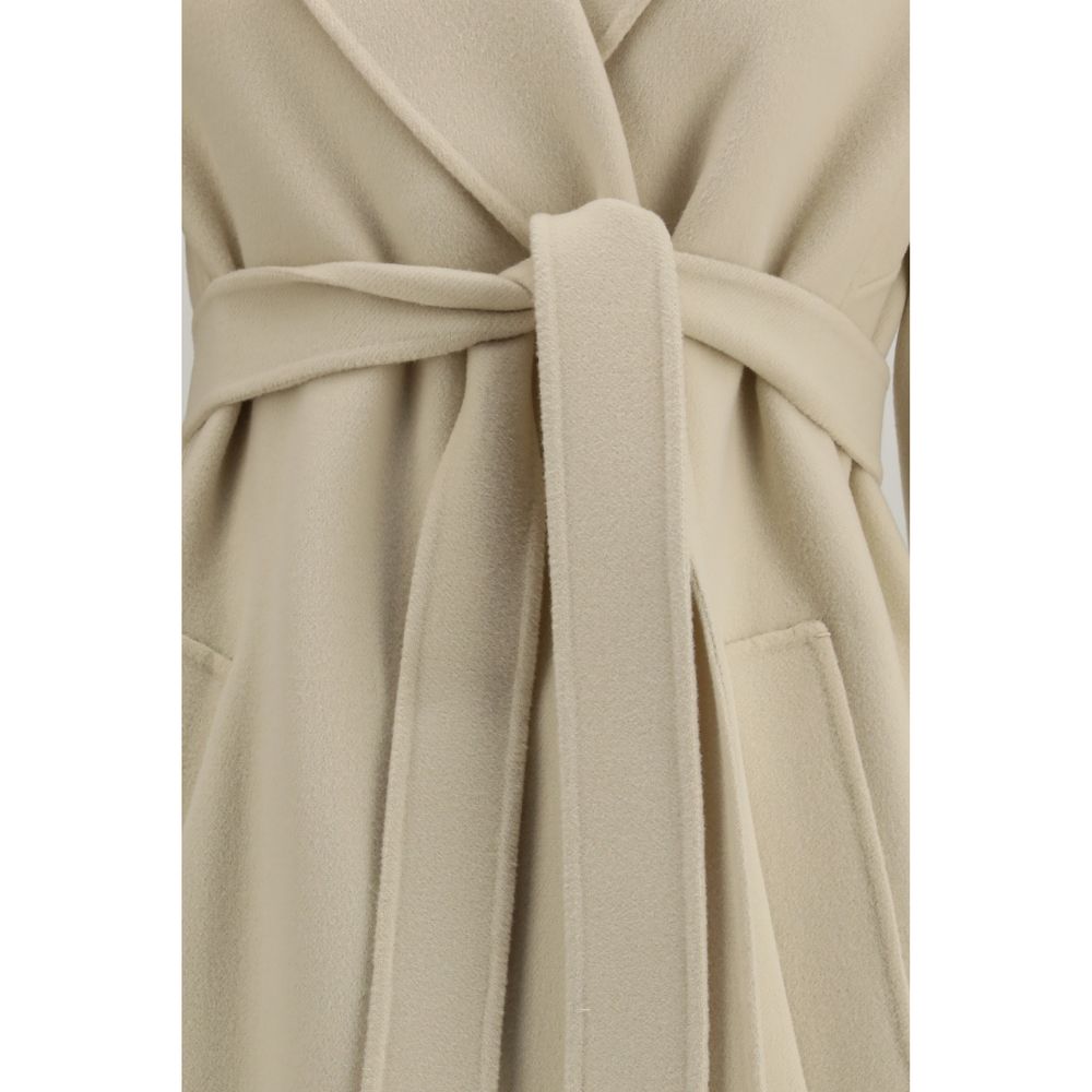 Beige Fleece Wool Coat