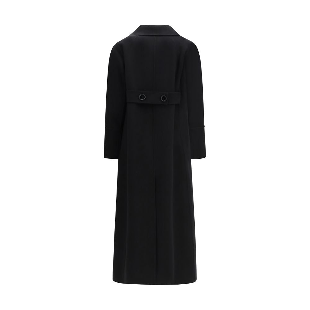 Black Fleece Wool Coat