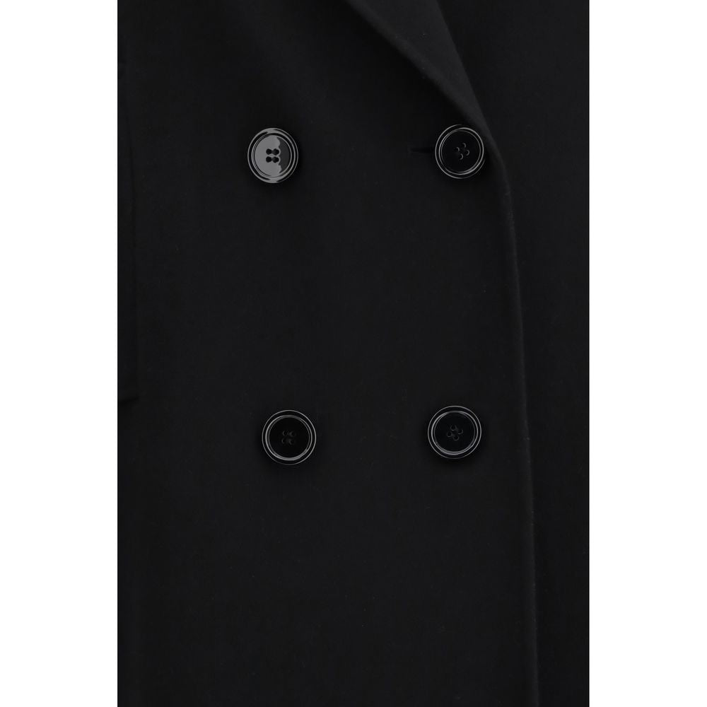 Black Fleece Wool Coat