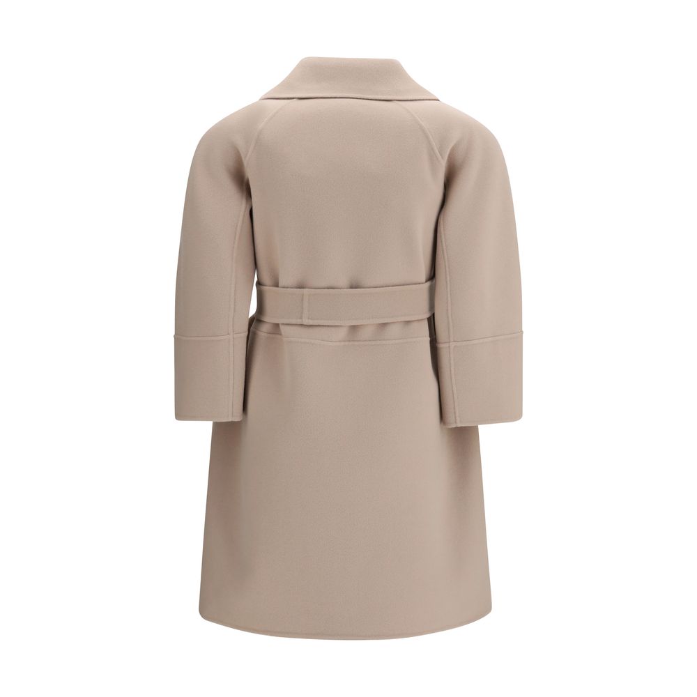 Beige Fleece Wool Coat