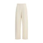 Beige Cotton Casual Pants