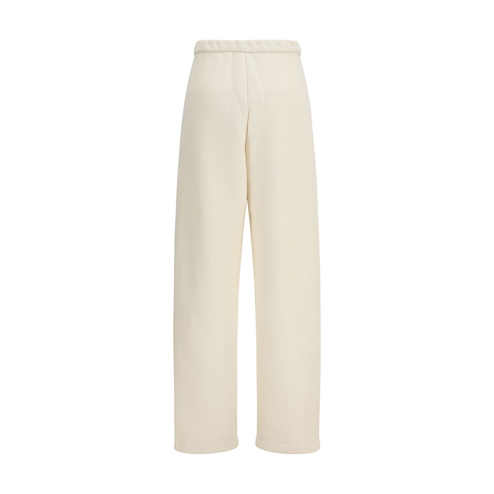 Beige Cotton Casual Pants