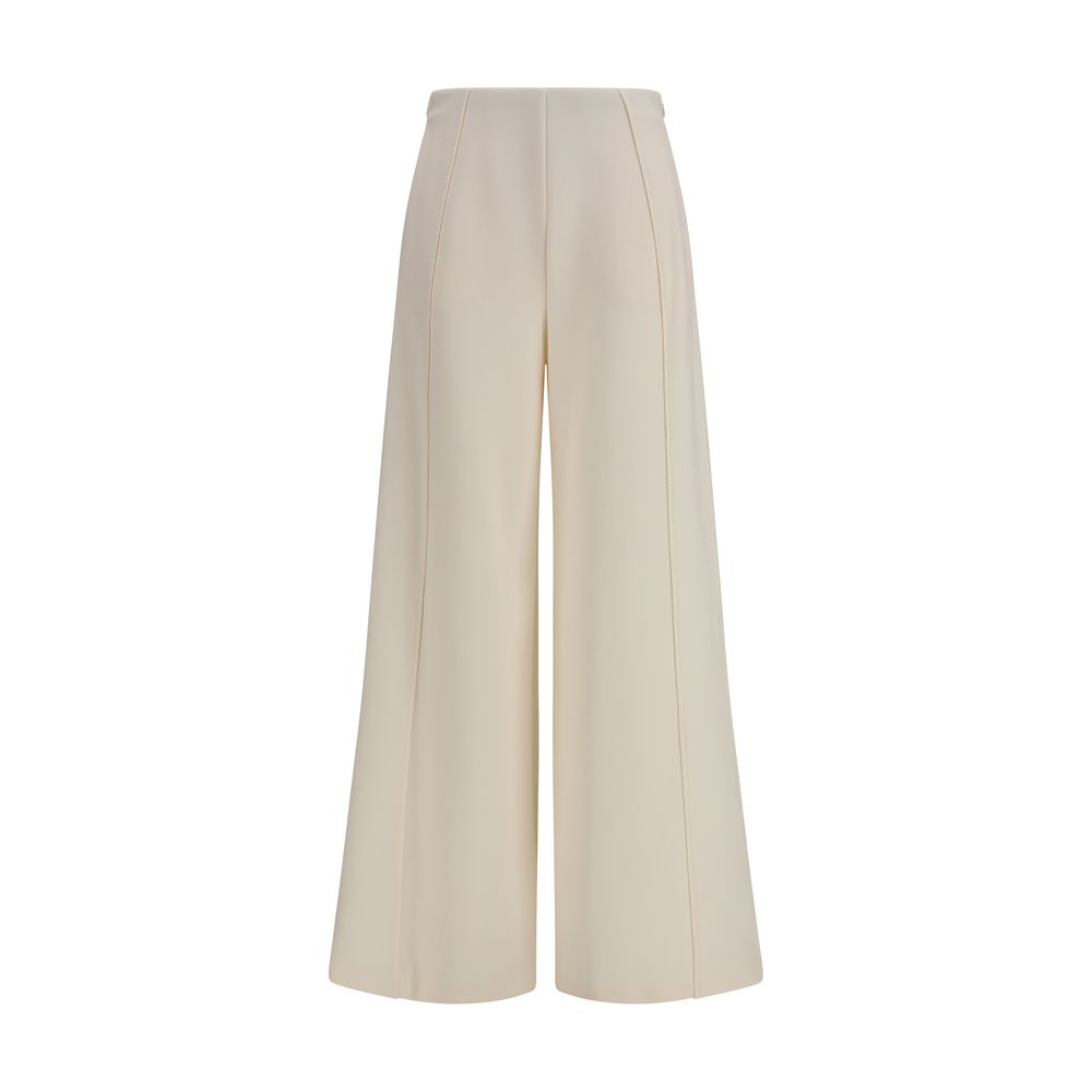Beige Polyamide Flared Pants
