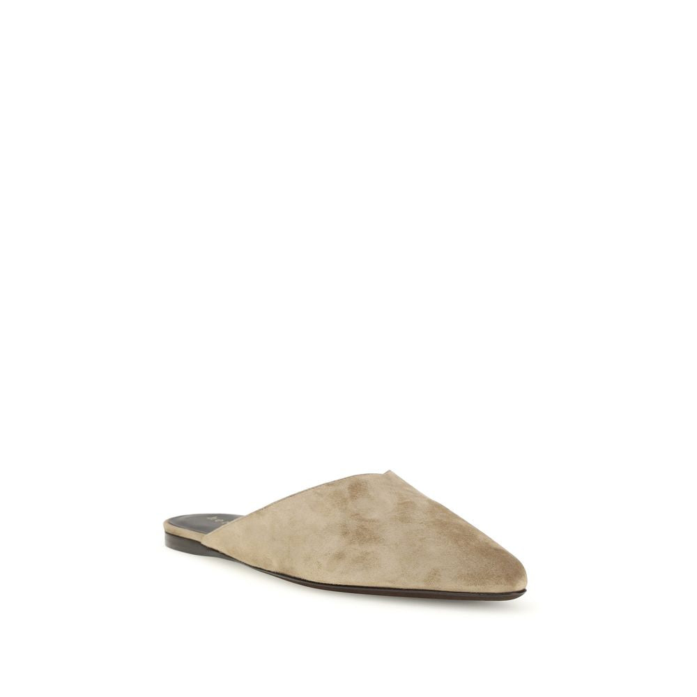Beige Calf Leather Bos Taurus Mules