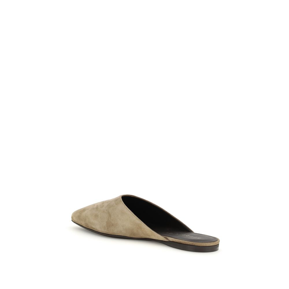 Beige Calf Leather Bos Taurus Mules