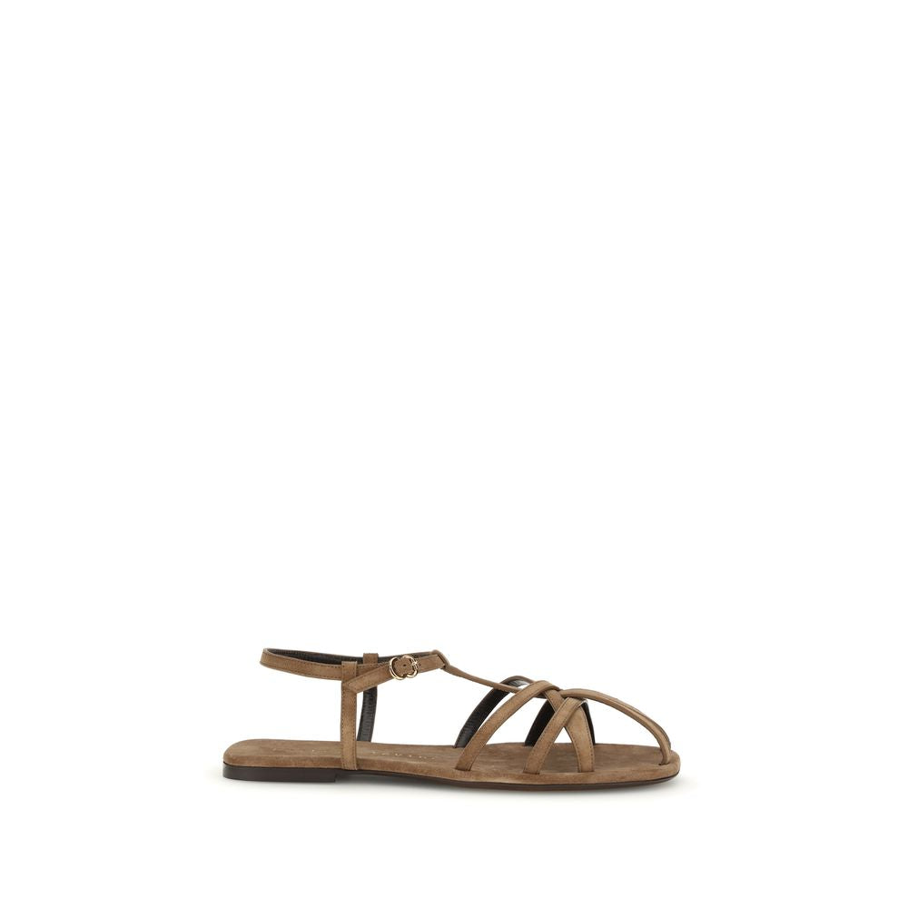 Brown Calf Leather Bos Taurus Sandals
