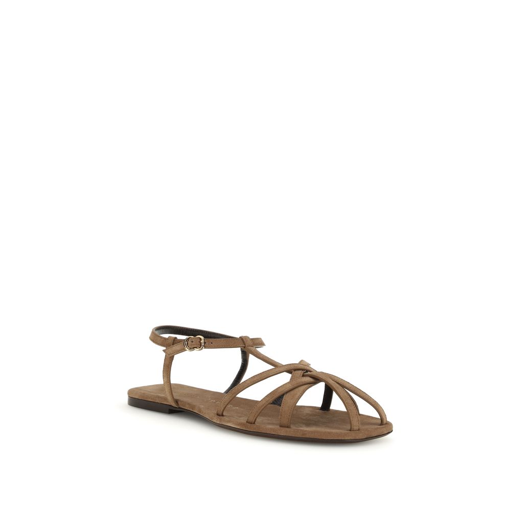 Brown Calf Leather Bos Taurus Sandals