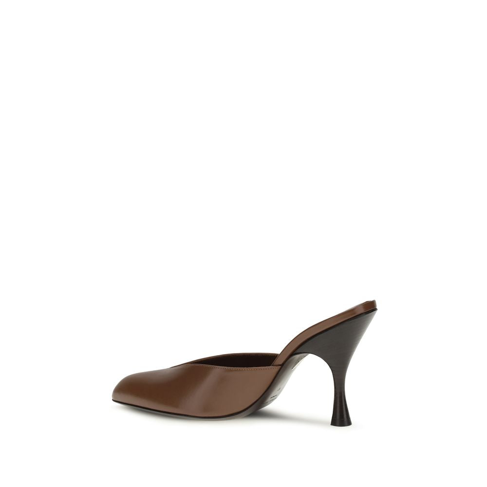 Brown Calf Leather Bos Taurus Mules