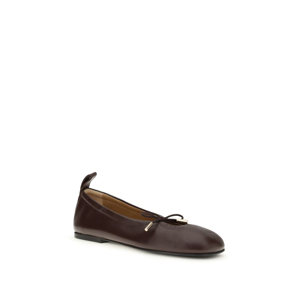 Brown Calf Leather Bos Taurus Ballet Flats
