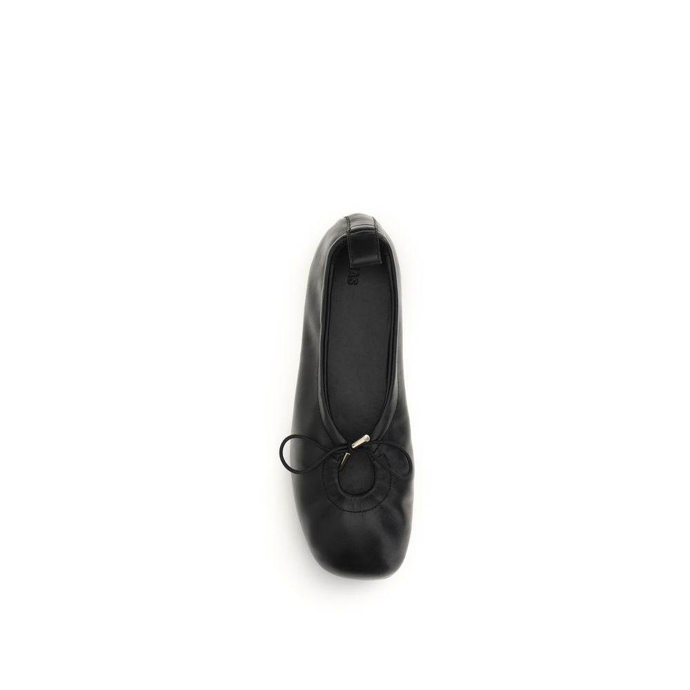 Black Calf Leather Bos Taurus Ballet Flats