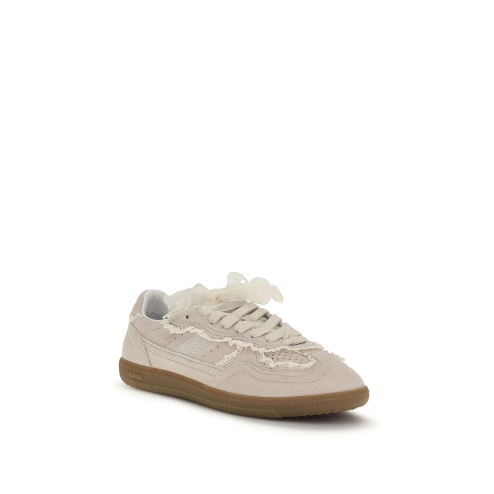 Beige Calf Leather Bos Taurus Low Top Sneakers