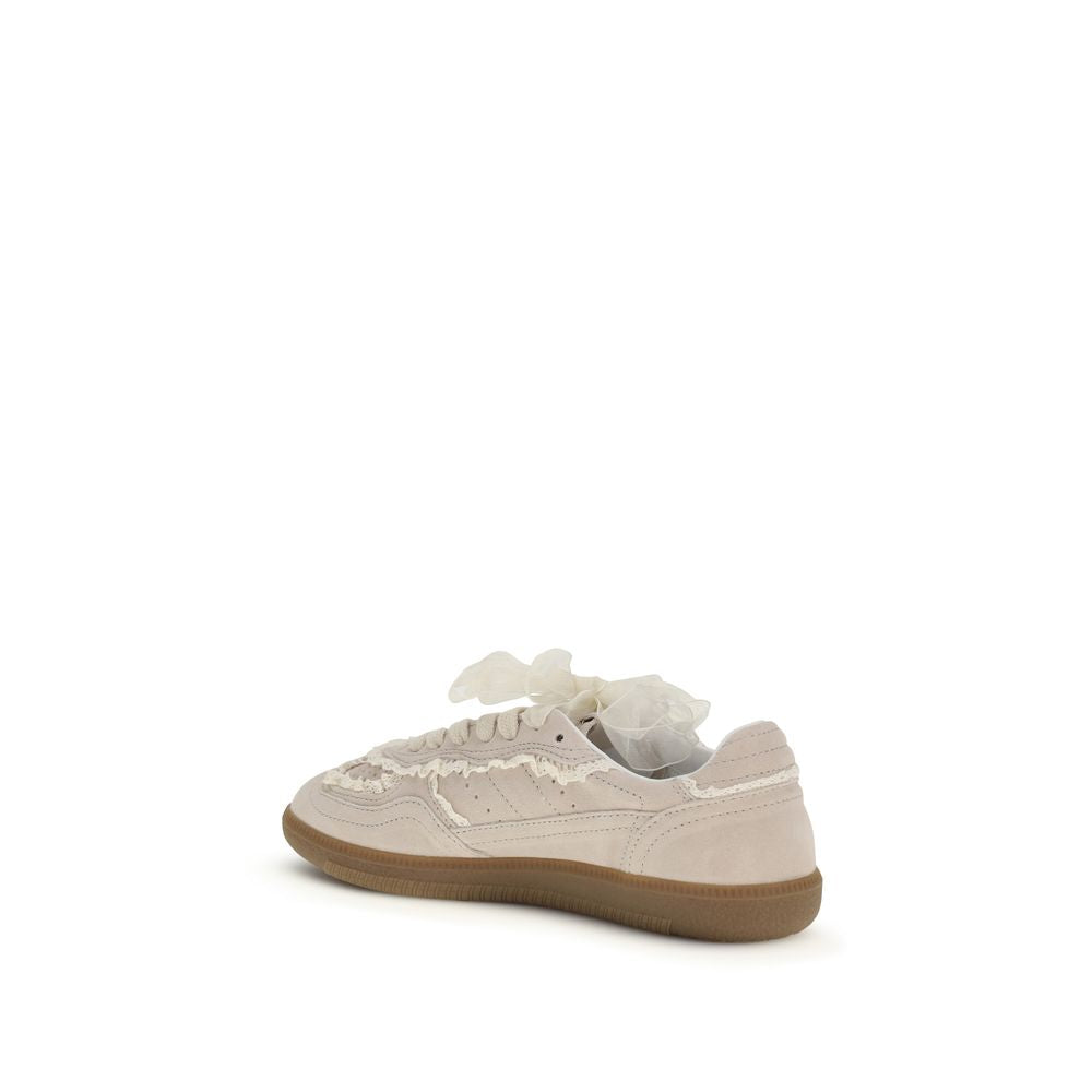 Beige Calf Leather Bos Taurus Low Top Sneakers