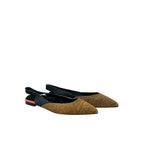 Beige Leather Women Ballet Flat
