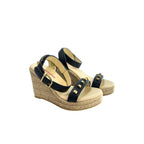 Blue Leather Women's Platform Sandal