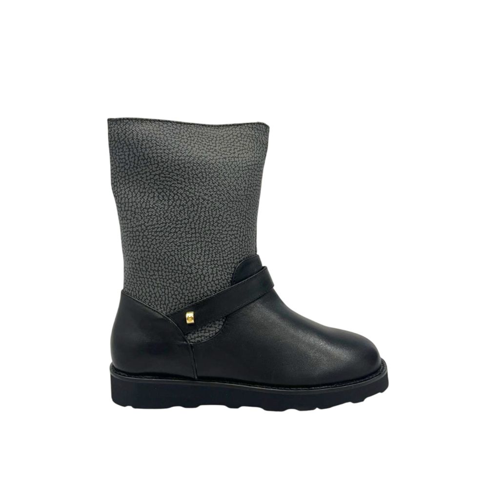 Grey Leather Women Boot