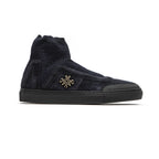 Blue Leather Womens Ankle Boot