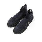 Blue Leather Womens Ankle Boot