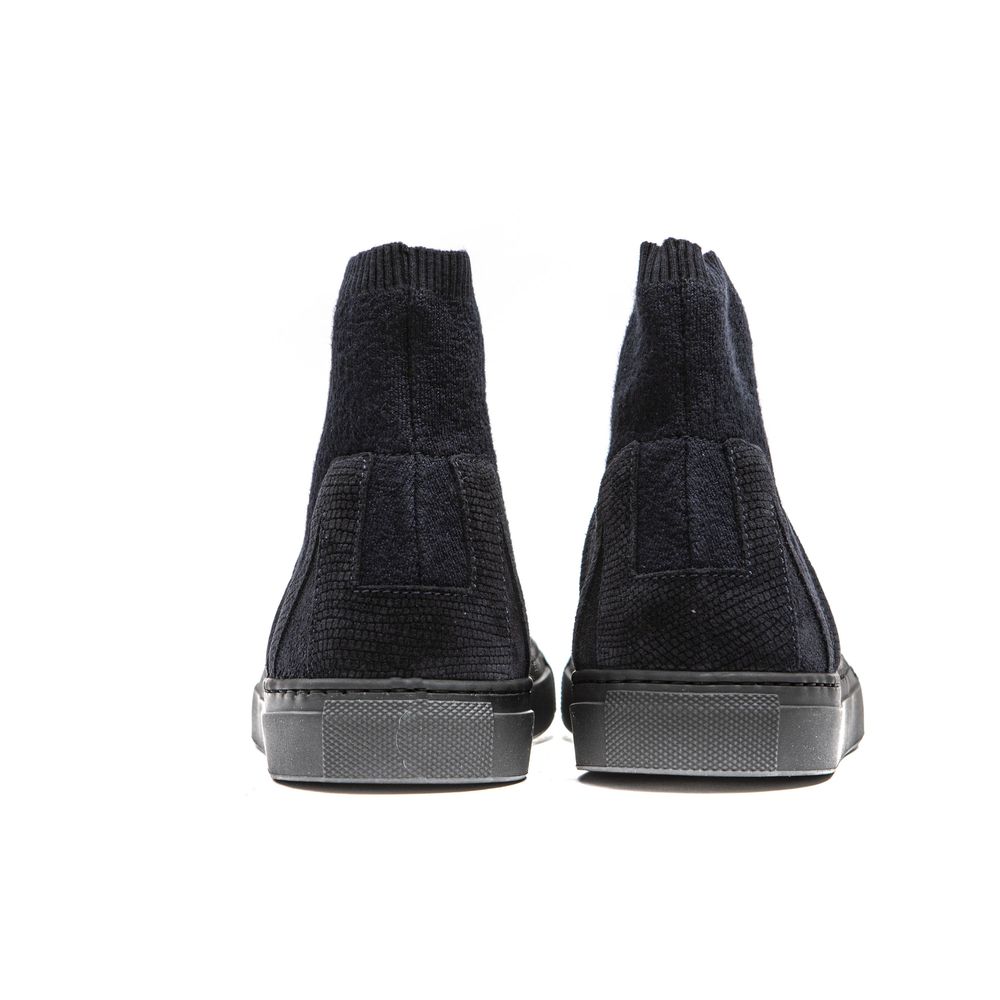 Blue Leather Womens Ankle Boot