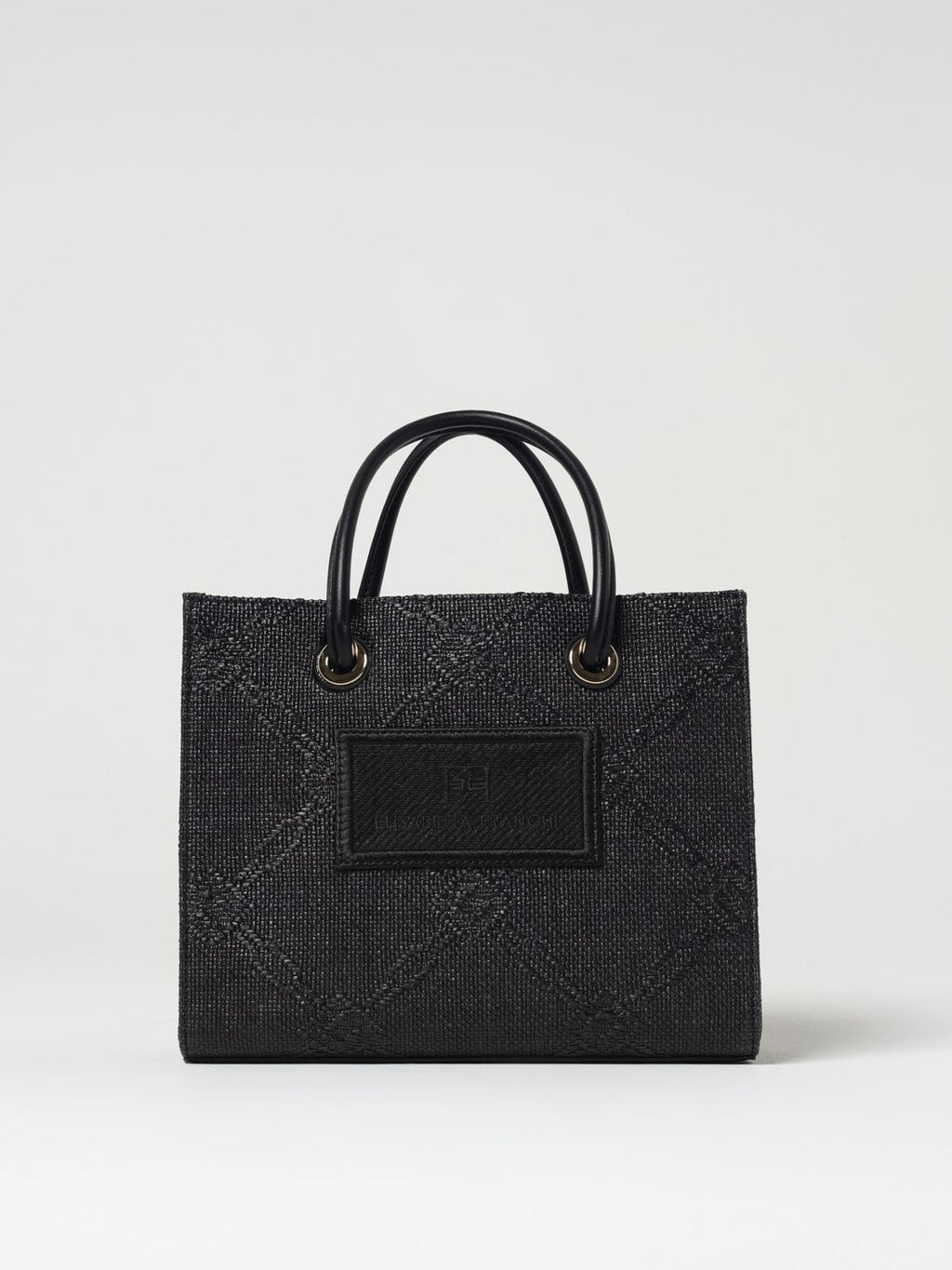 Black Synthetic Tote Bag