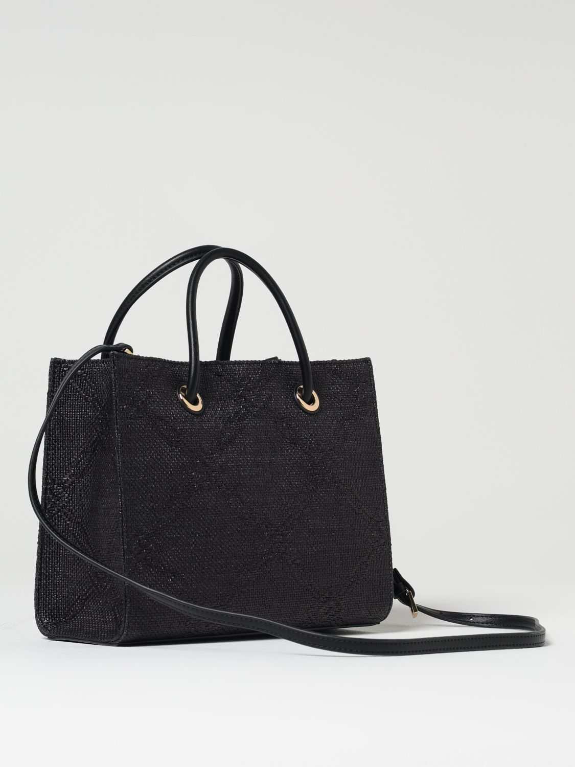 Black Synthetic Tote Bag