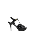 Black Calf Leather Bos Taurus Stiletto Heel Sandals