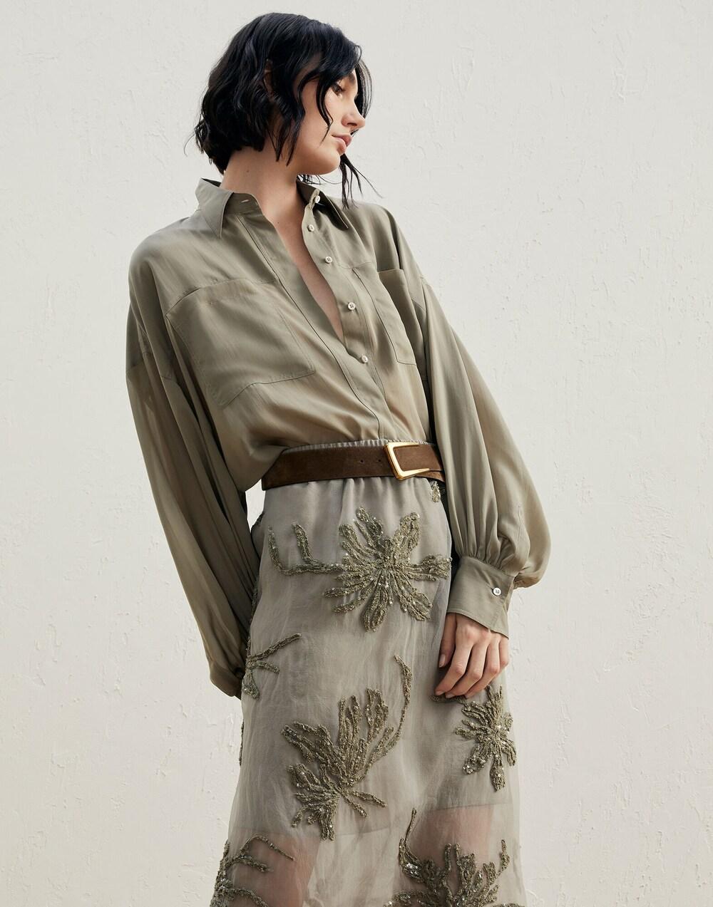 Bicolor Viscose Shirt