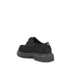 Black Crust Leather Oxfords And Derbies