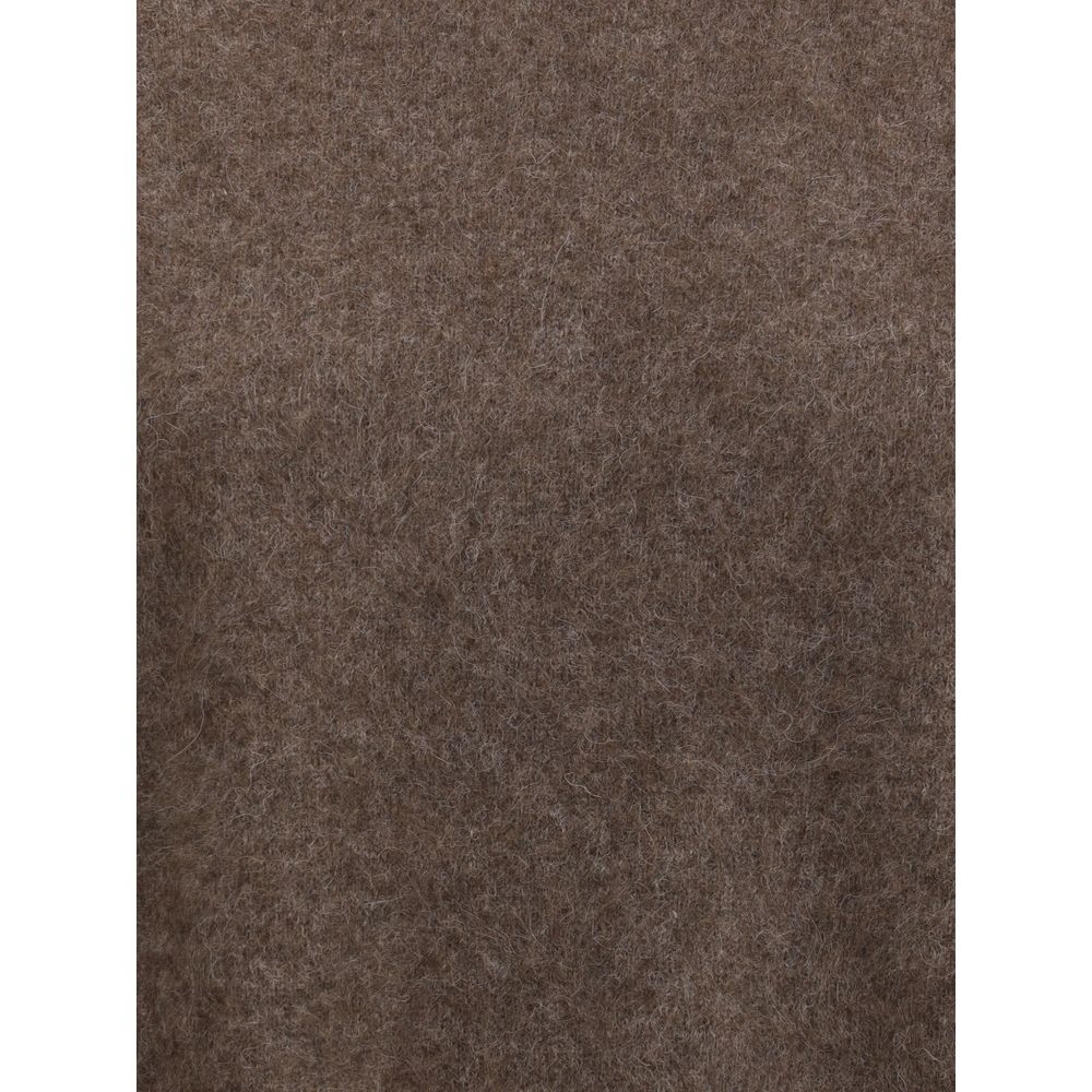 Brown Horsehair Turtleneck