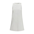 White Cotton Casual Dress