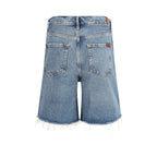 Blue Cotton Bermuda Shorts