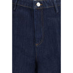 Blue Cotton Bermuda Shorts