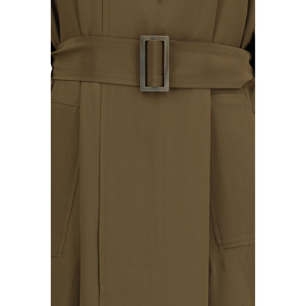 Bicolor Silk Trench Coat