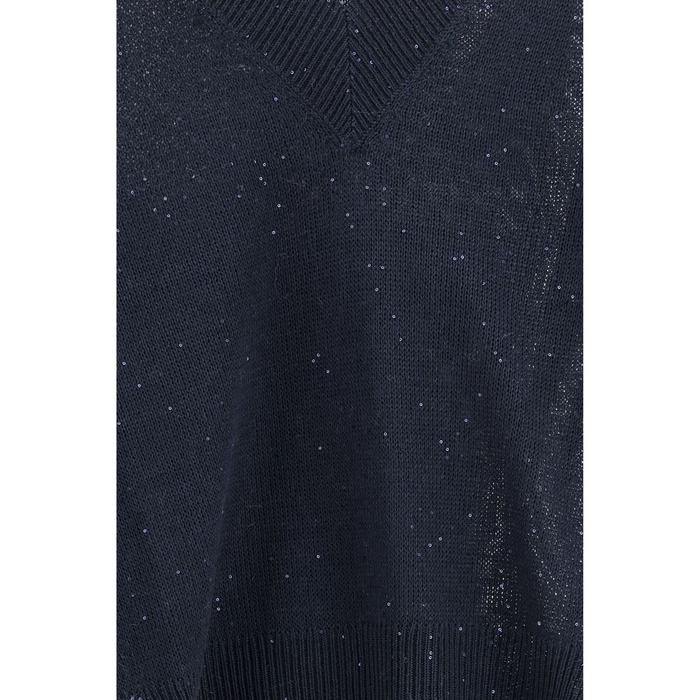 Blue Linen Sweatshirt