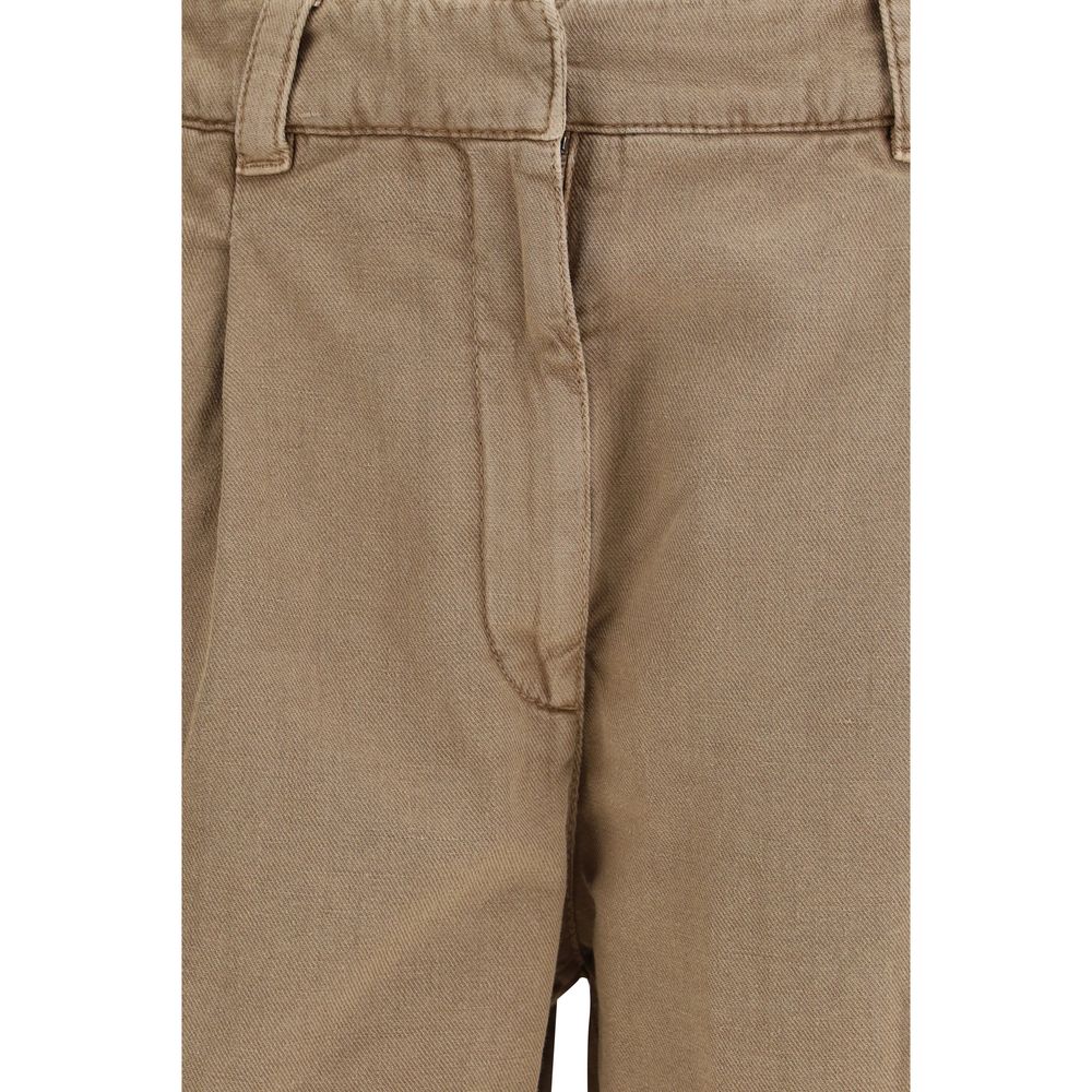 Beige Cotton Bermuda Shorts