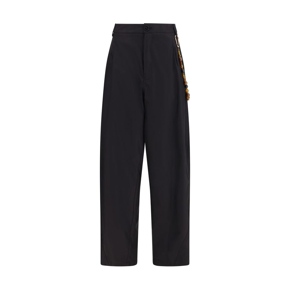 Black Cotton Casual Pants