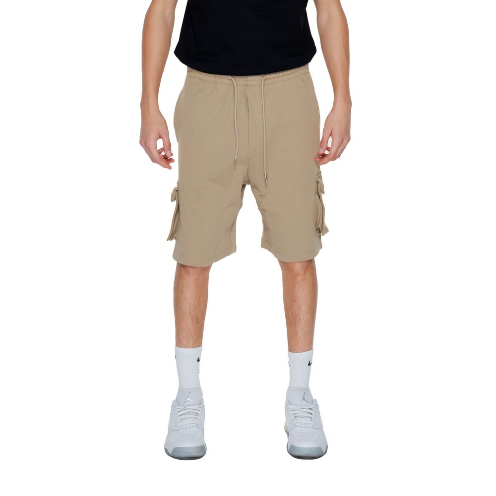 Beige Cotton Bermuda Shorts