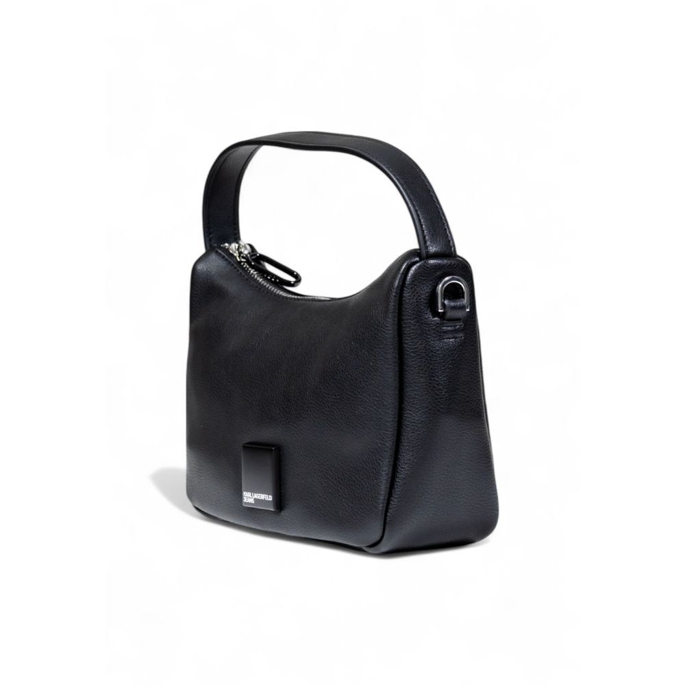 Black Artificial Leather Handbag