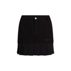 Black Cotton Mini Skirt