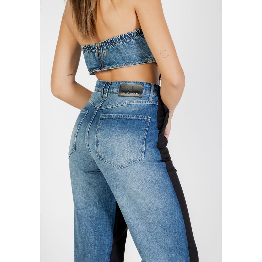 Black Polyester Mom Jeans