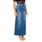 Blue Cotton Long Skirt