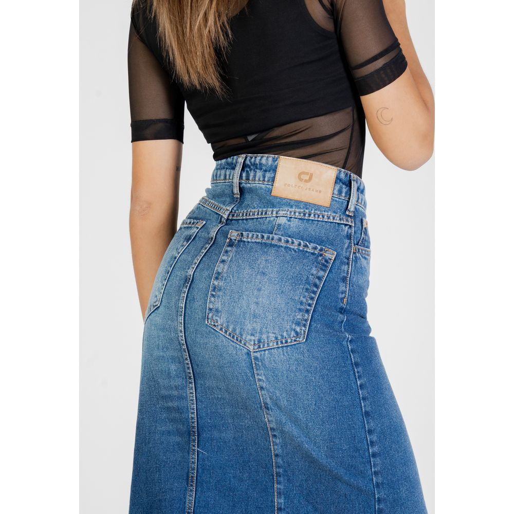 Blue Cotton Long Skirt