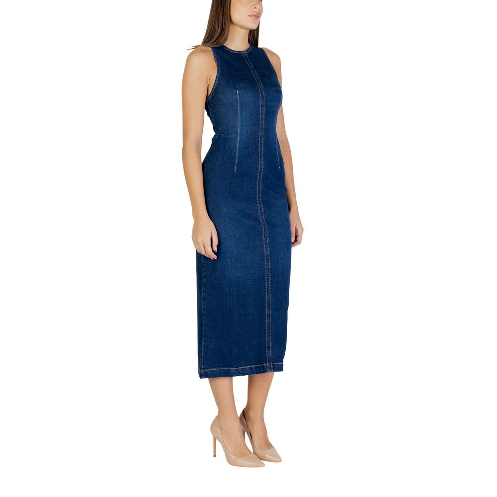 Blue Cotton Long Dress