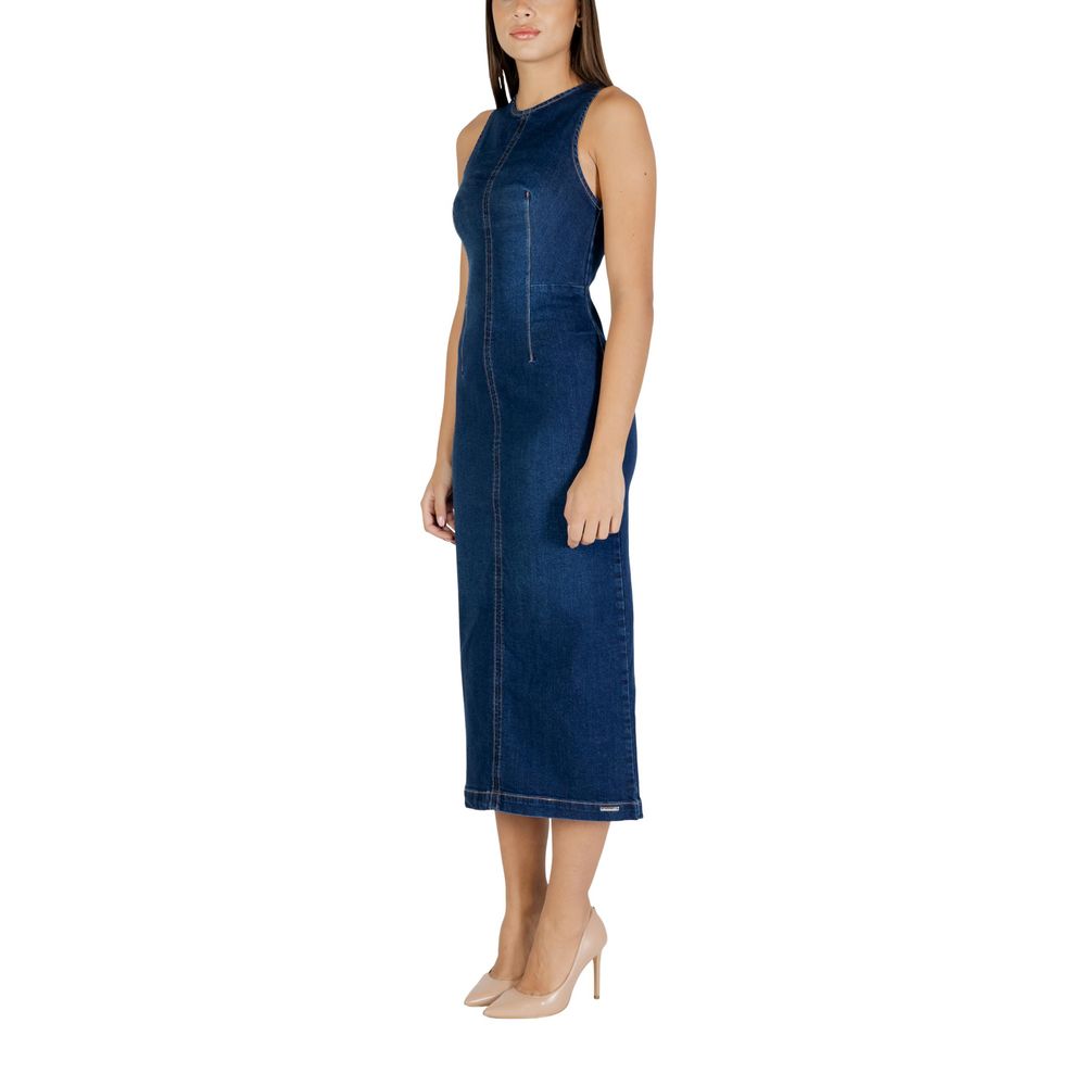 Blue Cotton Long Dress