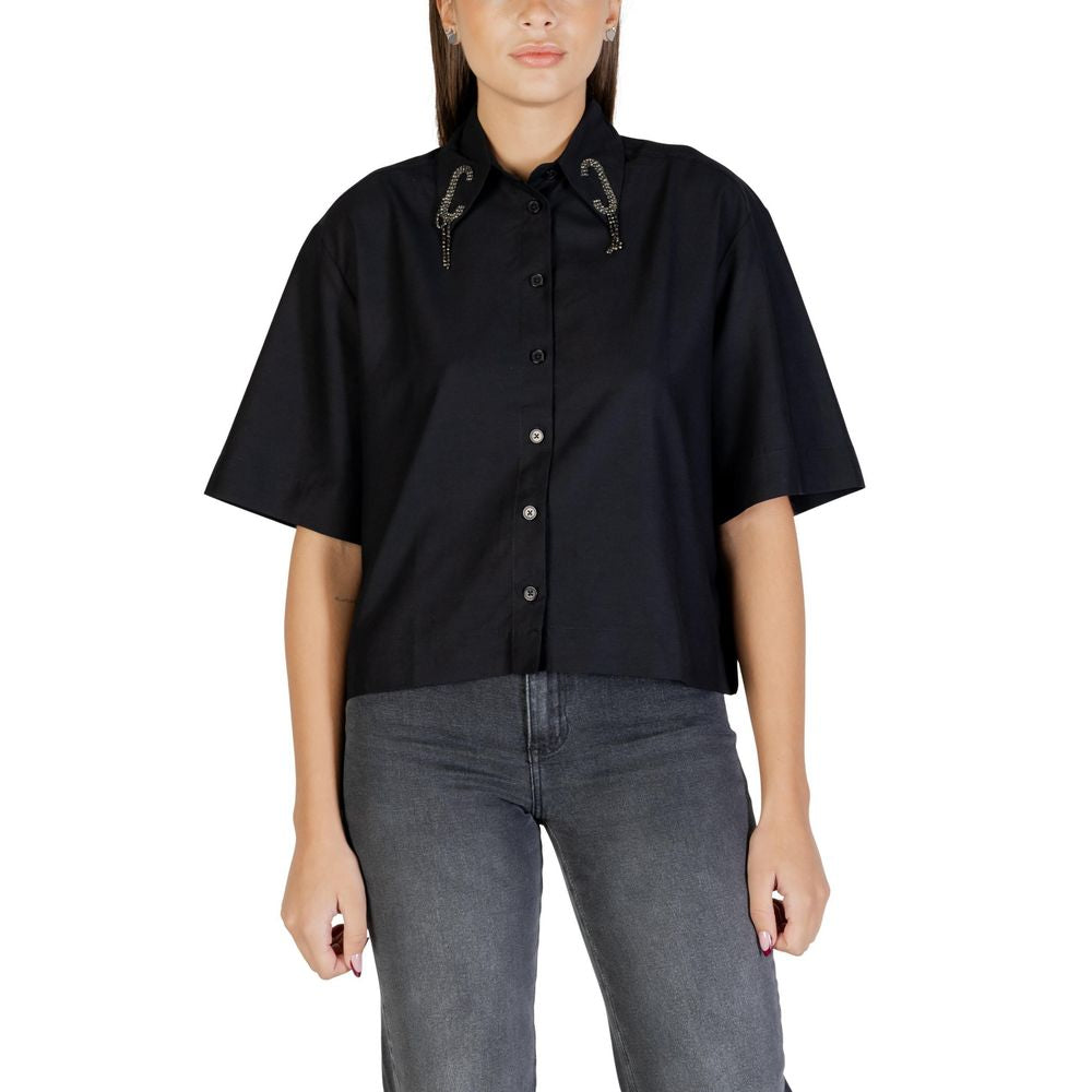 Black Viscose Shortsleeve Shirt