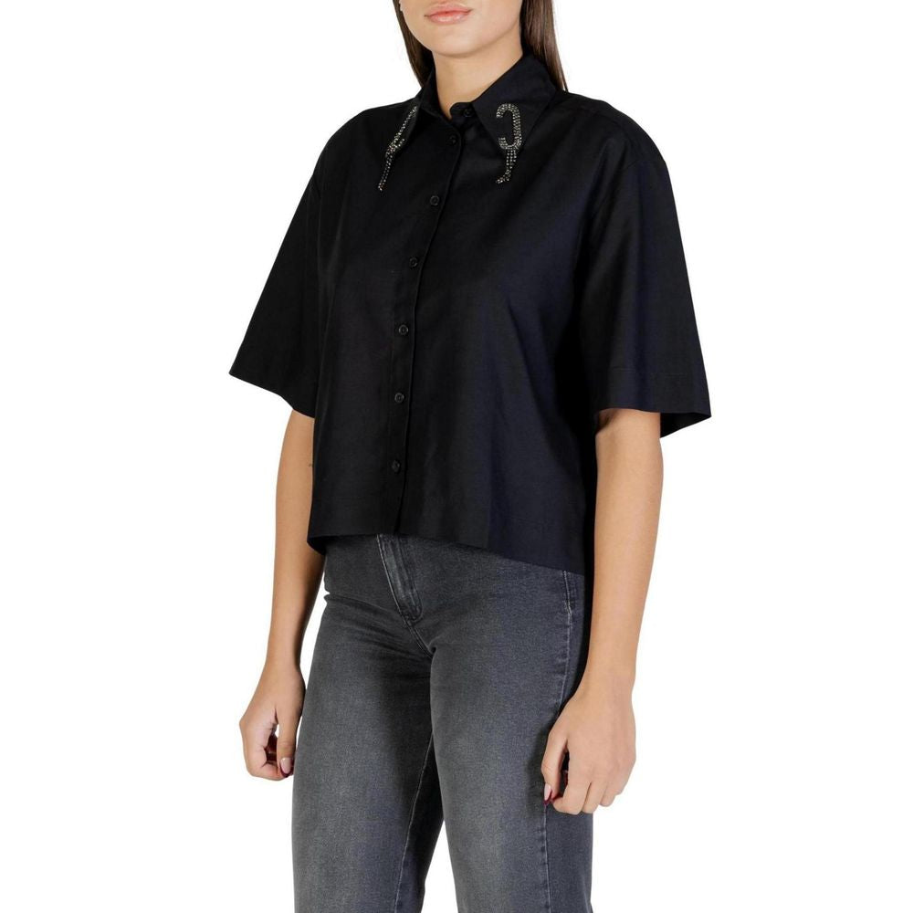 Black Viscose Shortsleeve Shirt