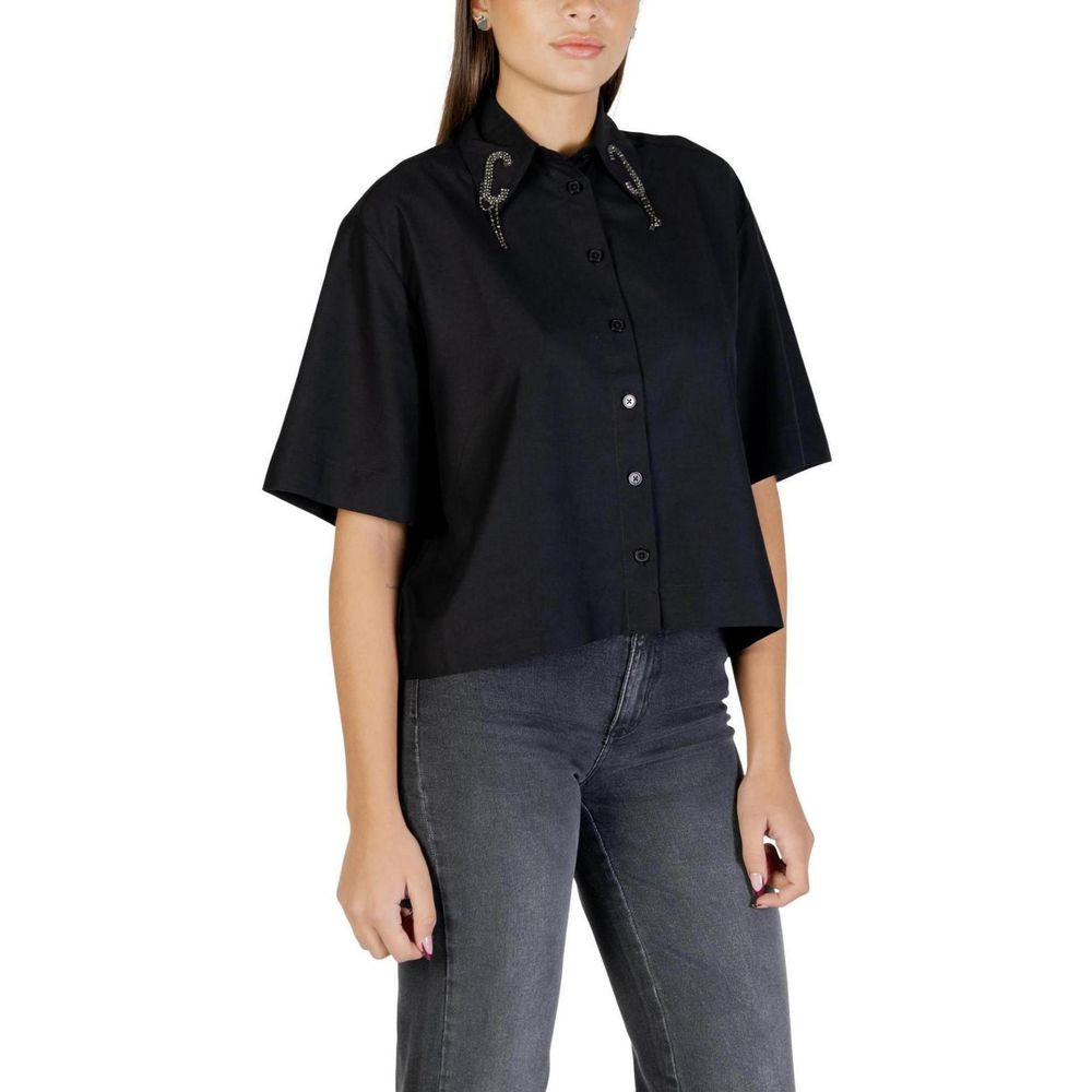 Black Viscose Shortsleeve Shirt