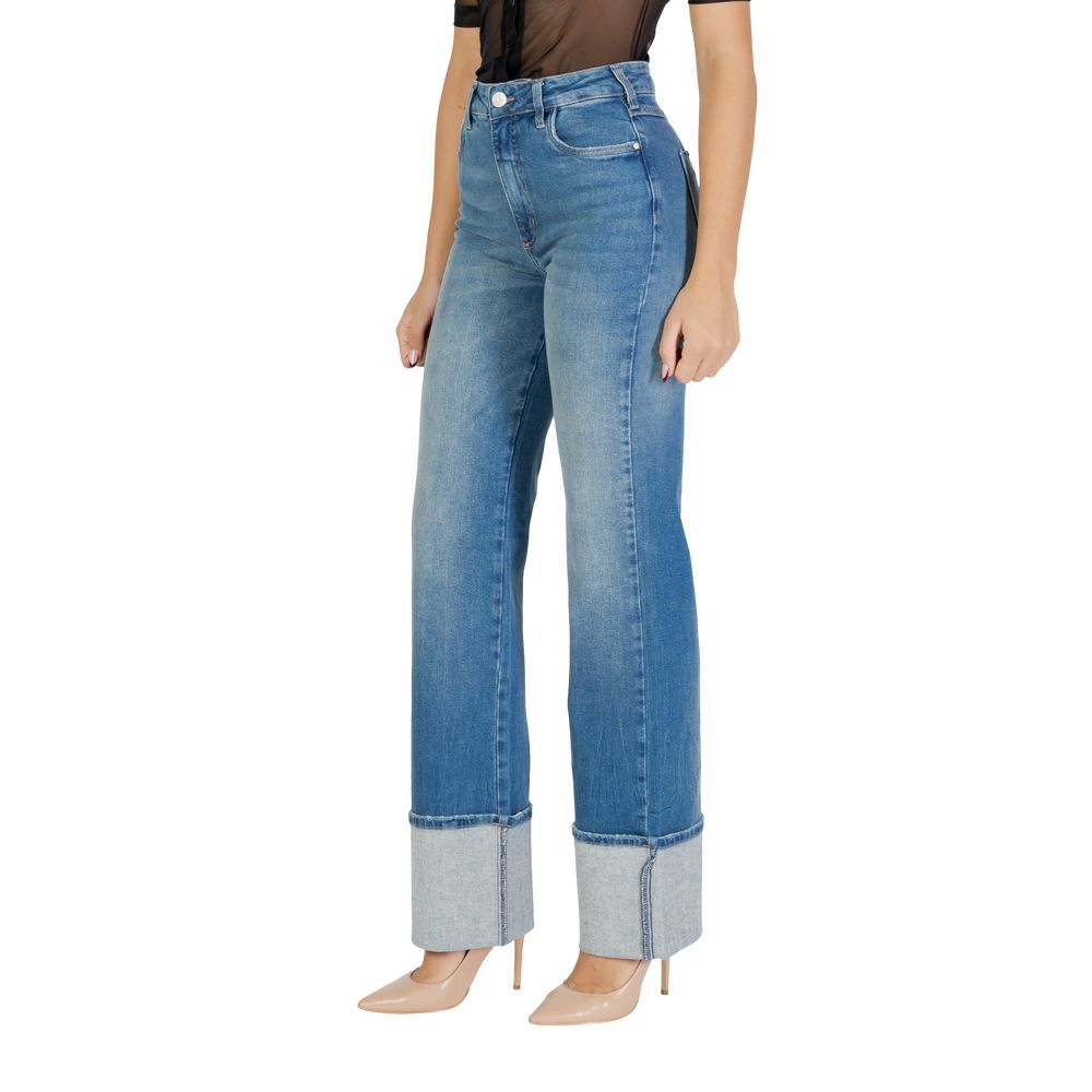 Blue Cotton Bootcut Jeans